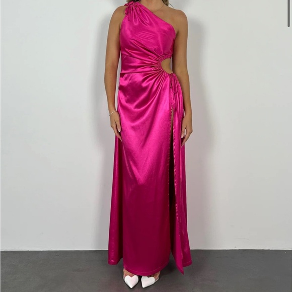 PrettyGarden Dresses & Skirts - Elegant Pink One-Shoulder Nour Maxi Dress